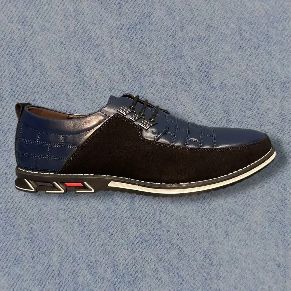 Gatsby Men’s Blue & Black Suede Oxford Orthopedic Dress Shoes – Size 11